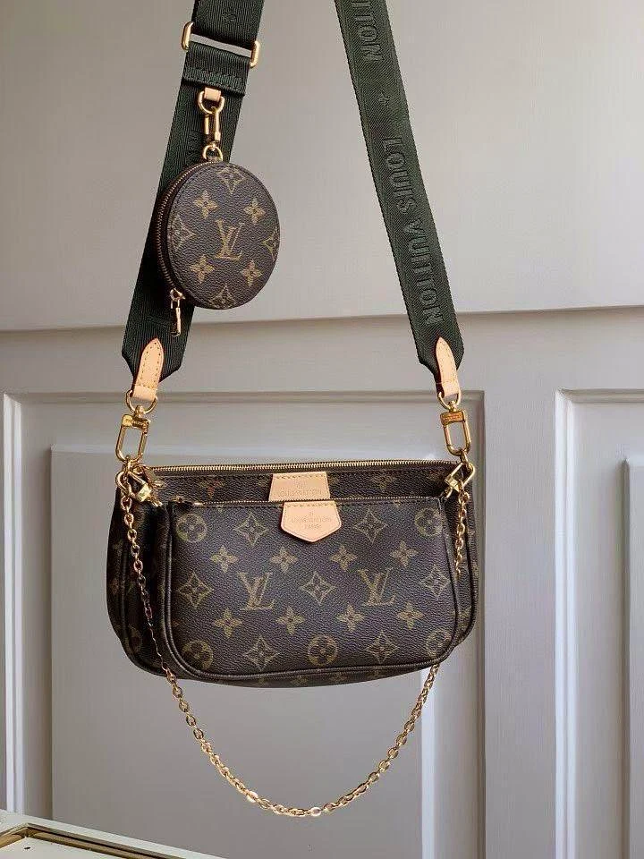 Multi pochette Louis Vuitton en toile monogramme avec bandoulière kaki